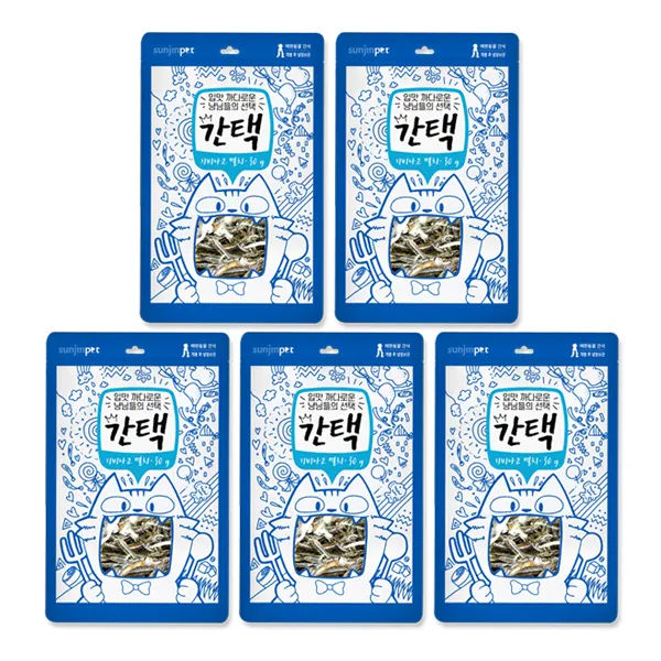 간택 고양이간식 멸치 30g, 기비나고멸치, 5개