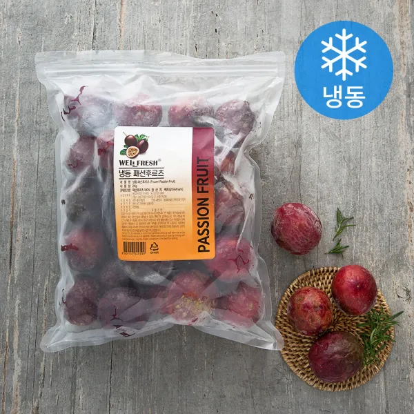 웰프레쉬 베트남산 패션후르츠 (냉동), 2kg, 1개