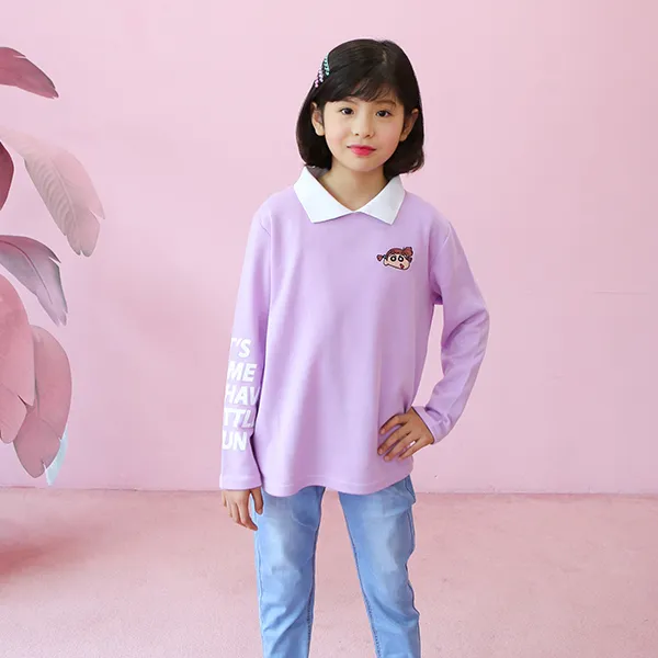 헬로아이 여아용 짱구단정카라티셔츠