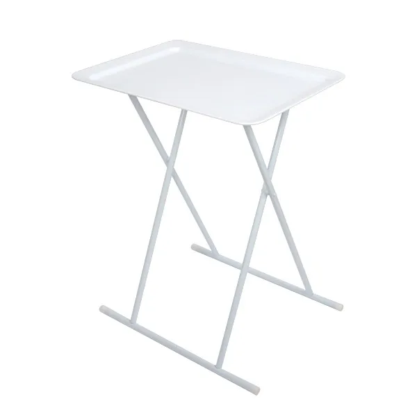 홈스몰 미니멀 접이식 사이드 X자 테이블 화이트