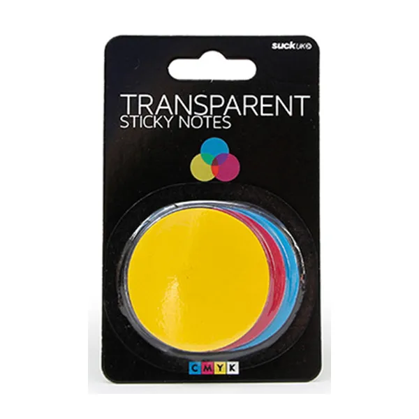 썩유케이 CMYK 투명 스티커 점착메모지, 마젠타, 사이안, 옐로우, 1세트