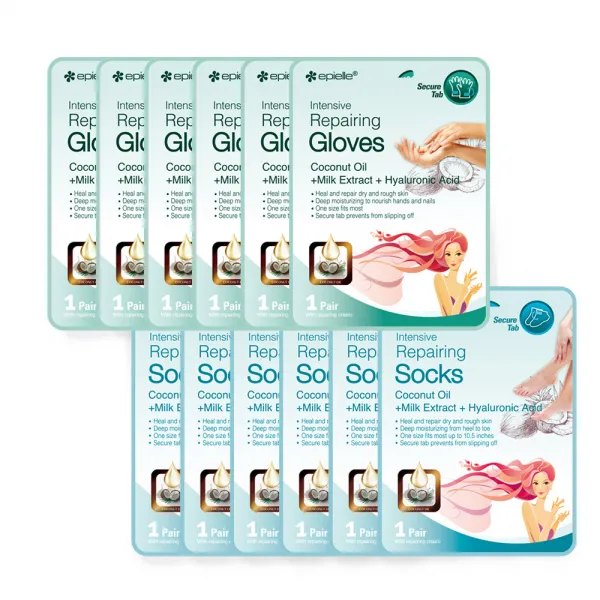 에피엘르 인텐시브 리페어링 코코넛 핸드팩 6p + 풋팩 6p 1세트