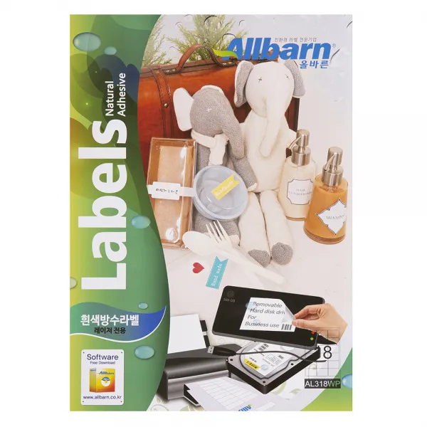 올바른 흰색방수라벨 레이저용 3 X 6 Al318wp 100p 18칸 1개