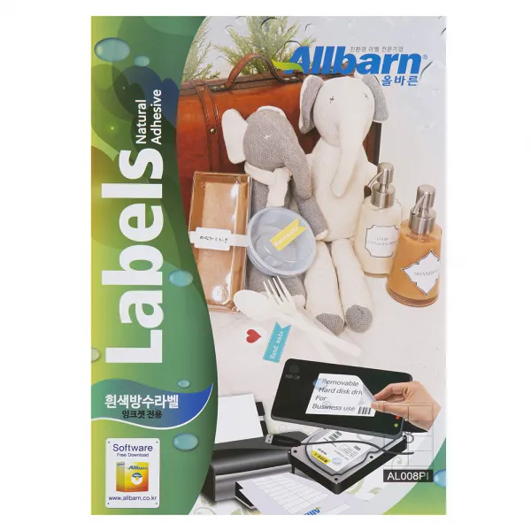 올바른 흰색방수라벨 잉크젯용 2x4 Al008pi 8칸 100매