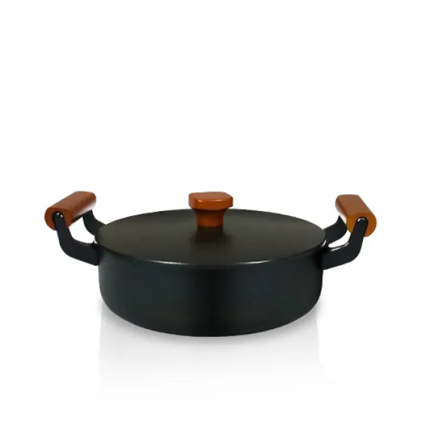 엔젤쿡 무쇠 Ih 전골 냄비 24cm 블랙