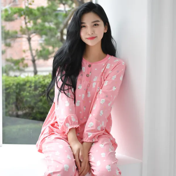 아놀드바시니 여성용 피치기모 잠옷세트