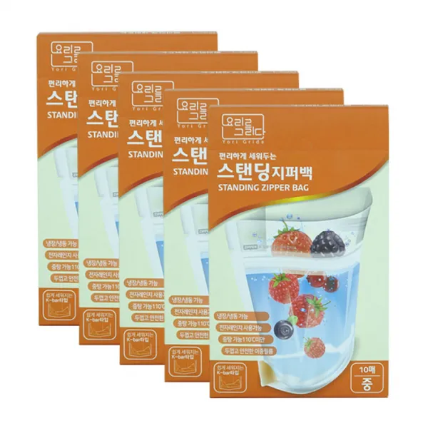 요리를그리다 스탠딩지퍼백 투명 중형 10p, 5개