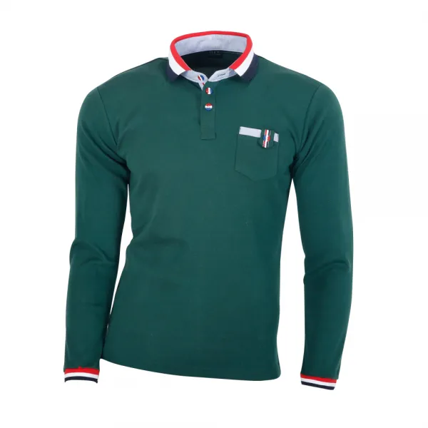 히트 남성용 스판 삼색카라 포켓 티셔츠 Mctht5029f9 그린