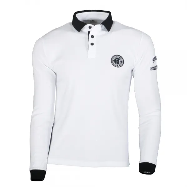 히트 남성용 전면 H자수 와펜 긴팔티셔츠 Mctht5032f9 화이트