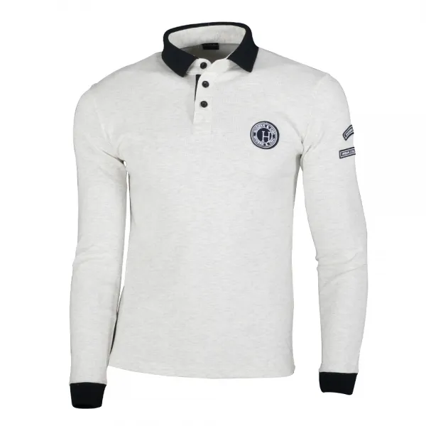 히트 남성용 전면 H자수 와펜 긴팔티셔츠 Mctht5032f9 오트밀