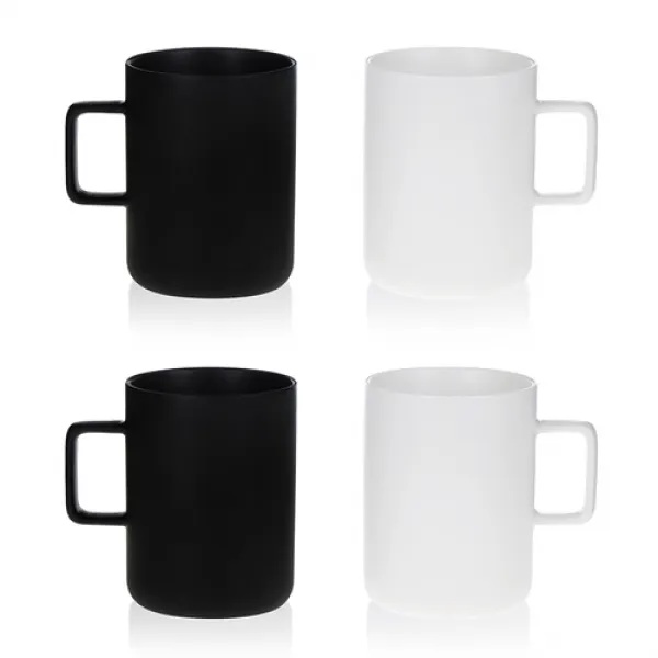 아트웨어 모던 머그 400ml 2종, 블랙, 화이트, 2세트