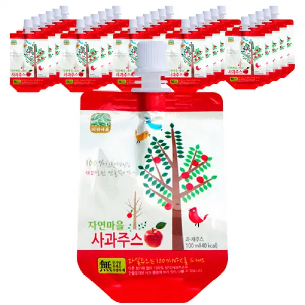자연마을 착즙 사과주스 100ml 30개