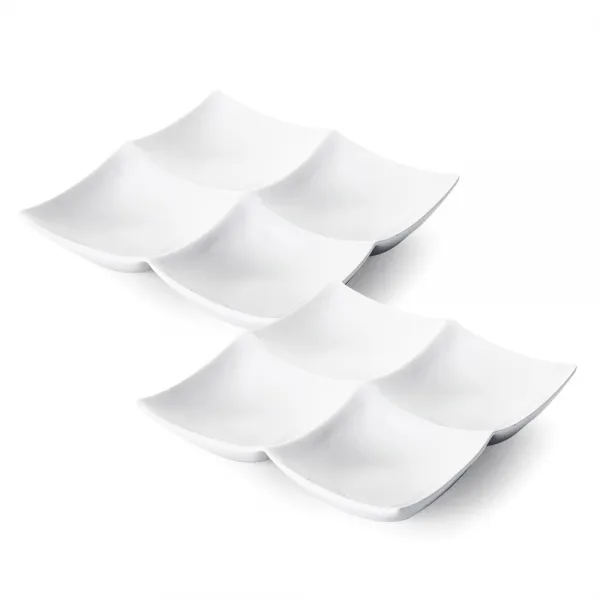 심플아이콘 모던 정사각 4절 나눔접시 대 2개