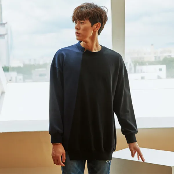 빅사이즈클럽 Cramp 워싱트임절개 맨투맨