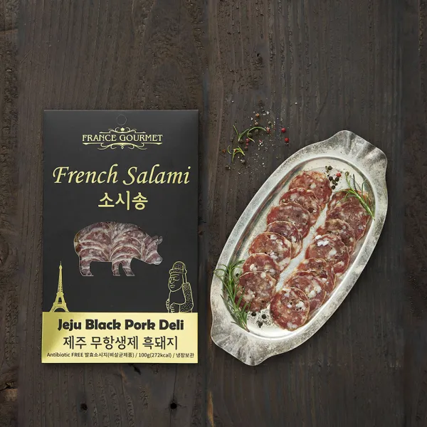 프랑스구르메 무항생제 소시송 슬라이스 소시지, 100g, 1개, 냉장보관