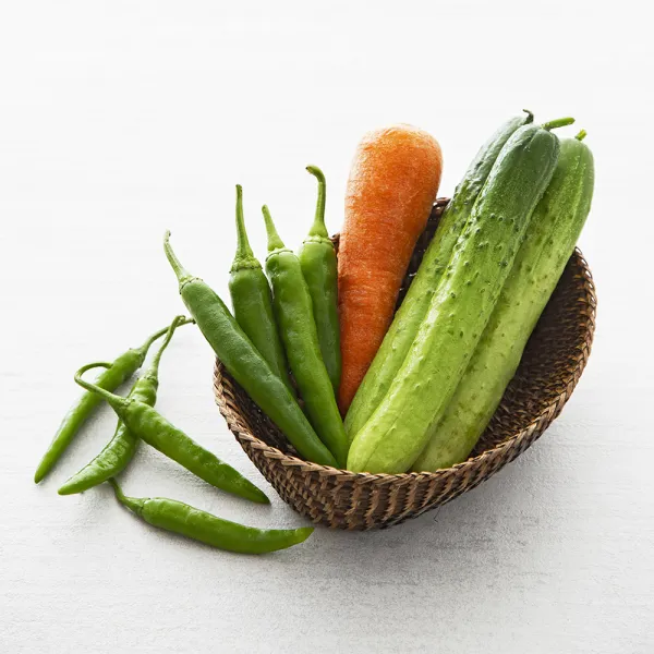 채소모음 당근 + 오이맛고추 + 오이 + 청양고추, 470g, 1봉