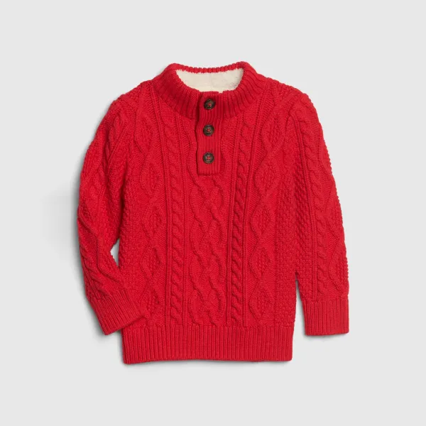 갭 베이비 토들러 아동용 케이블 니트 모크넥 스웨터