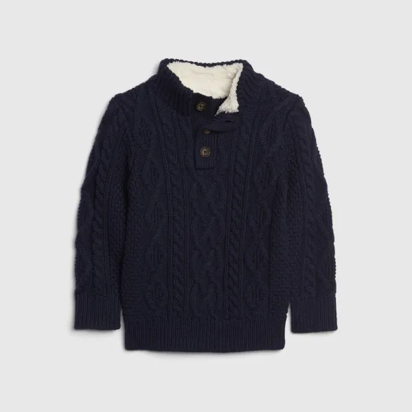 갭 베이비 토들러 아동용 케이블 니트 모크넥 스웨터