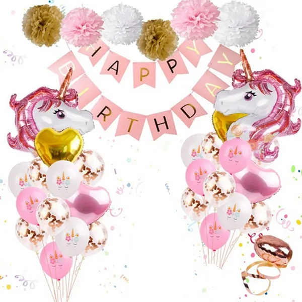 마켓감성 유니콘 프린세스 생일파티세트, 타입1, 1세트