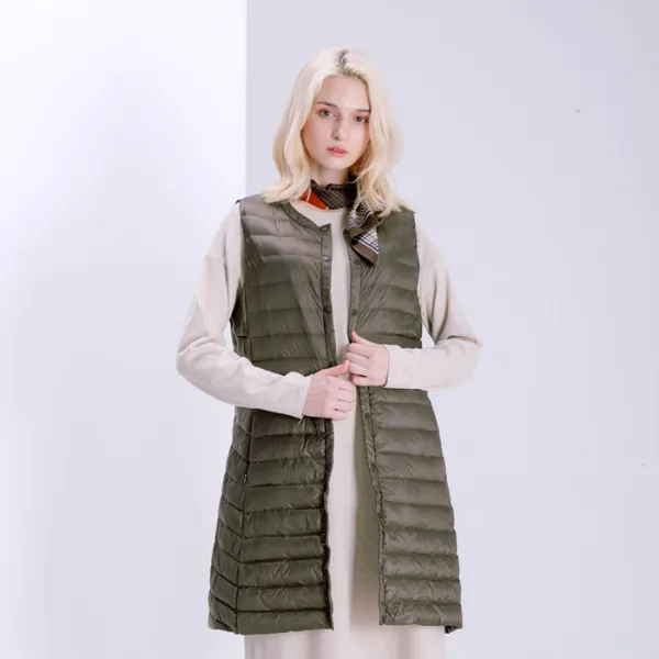 모어덴룩 여성용 경량 롱 패딩조끼