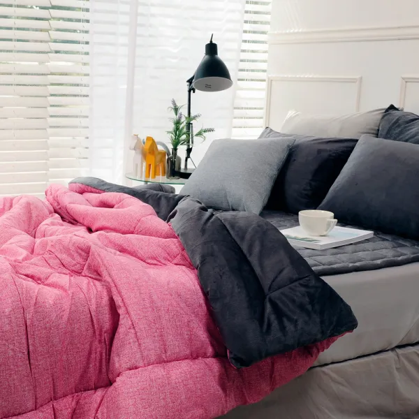 스코홈 웜피치 극세사 차렵이불 + 베개커버 세트 몽크핑크