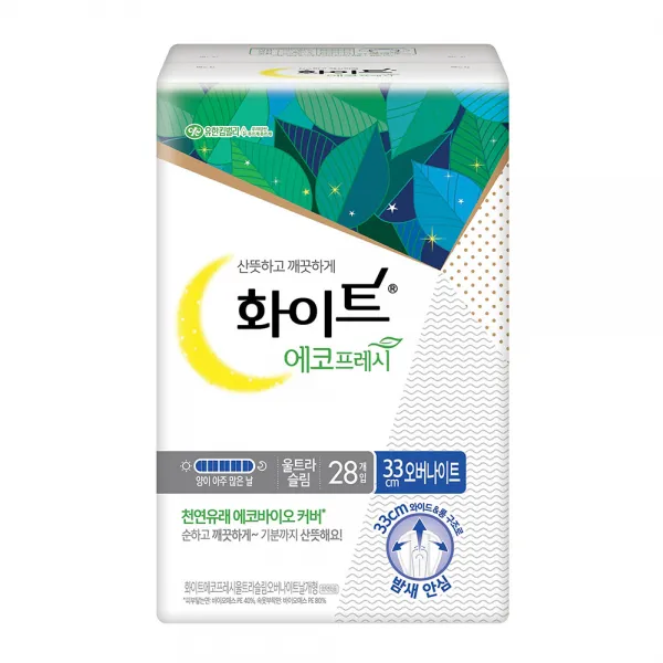 화이트 에코프레시 울트라슬림 오버나이트, 28개입, 1개