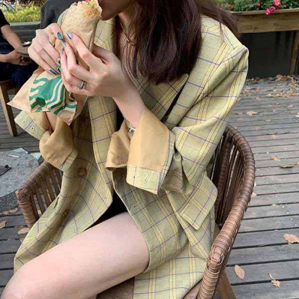 코코블랑 여성용 아덴 체크더블자켓