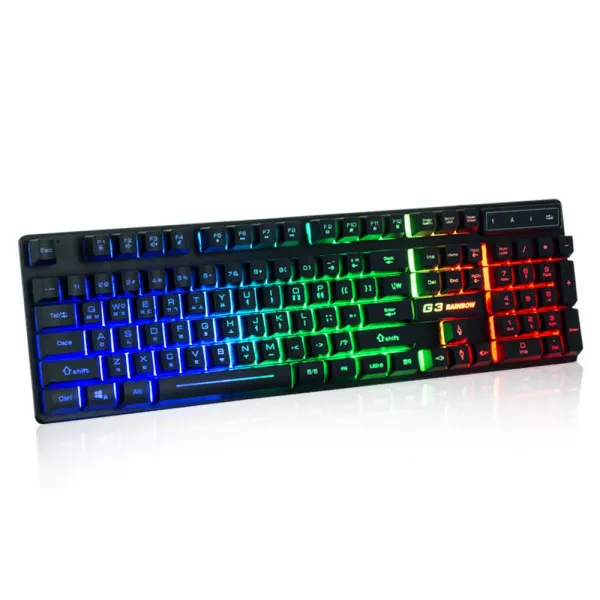 지클릭커 G3 Plus 레인보우 LED 키보드, 단일 상품, 단일 색상