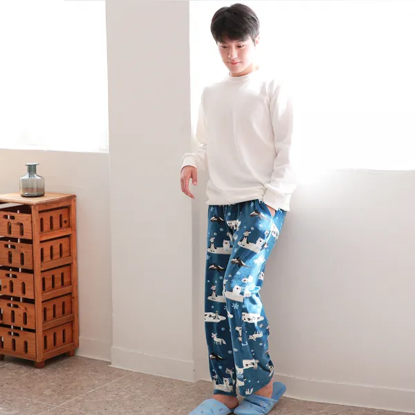 Bb캐주얼 남성용 겨울잠옷 수면바지
