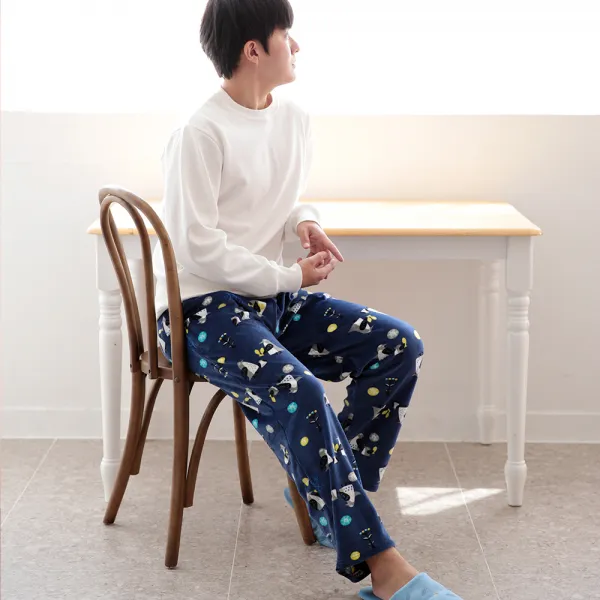 Bb캐주얼 남성용 겨울잠옷 수면바지