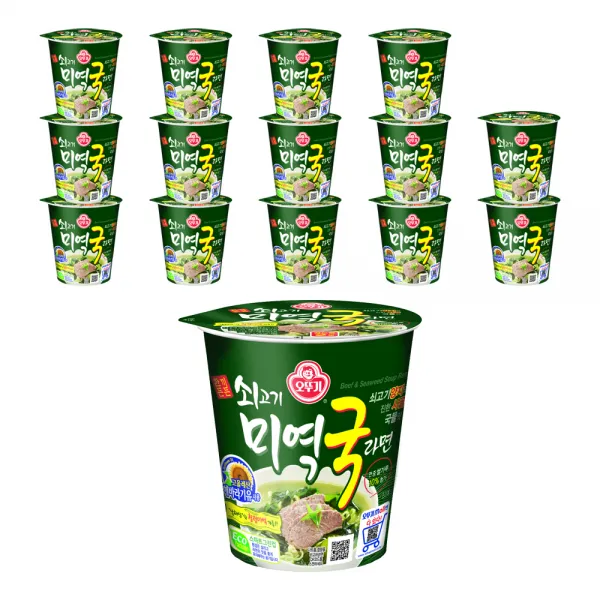 오뚜기 쇠고기미역국라면 컵 60g X 15p 15개