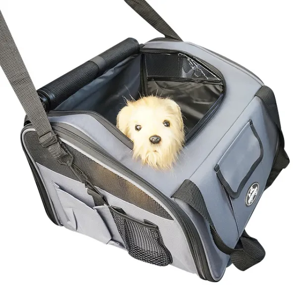 멍뭉스 자동차용 반려동물 카시트 겸용 수납가방 그레이