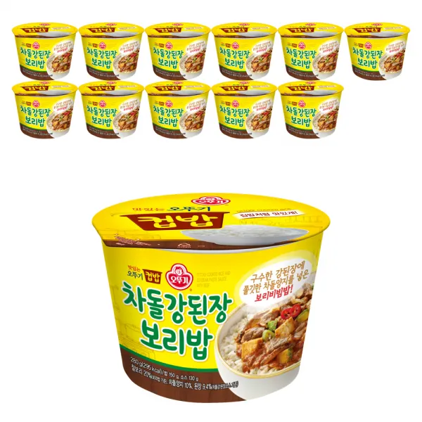 오뚜기 맛있는 오뚜기 컵밥 차돌 강된장보리밥, 280g, 12개