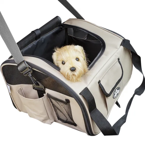 멍뭉스 자동차용 반려동물 카시트 겸용 수납가방 베이지