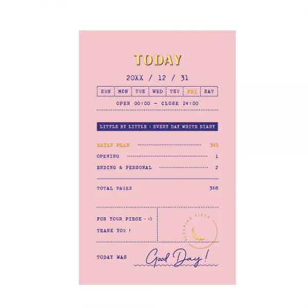 7321디자인 슬리핑피스 데일리 만년 다이어리 핑크