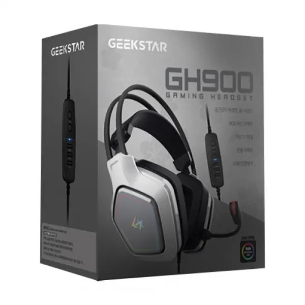 긱스타 가상 7.1 Rgb 노이즈 캔슬링 마이크 진동 초경량 게이밍 헤드셋 Gh900 혼합 색상