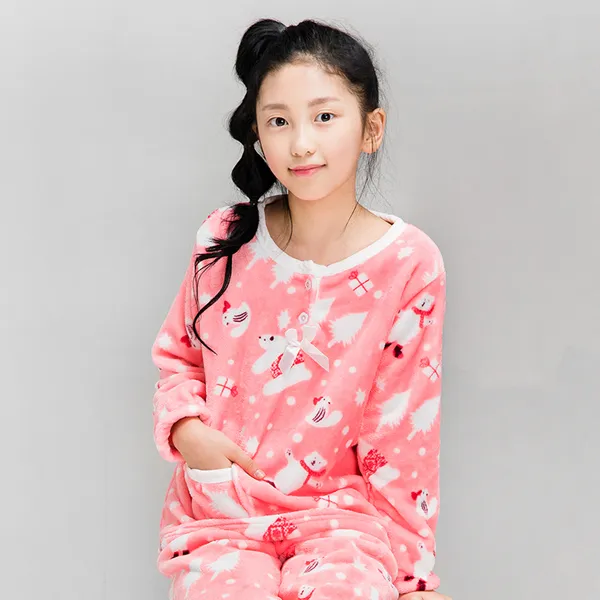 이라인 여아용 캔디곰 수면 잠옷