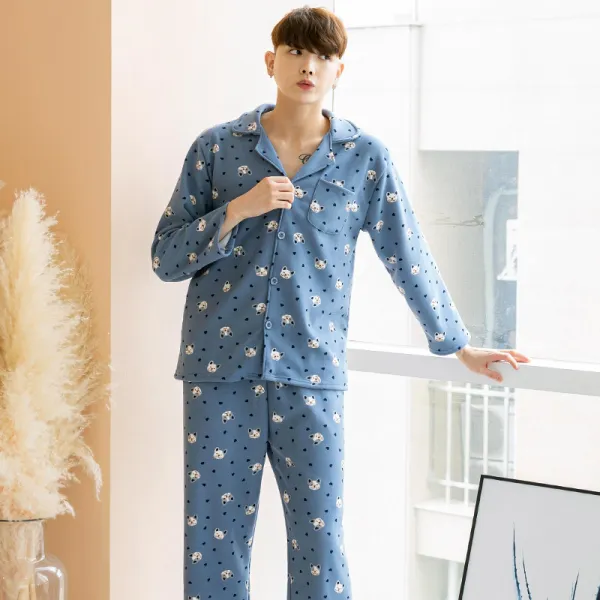 민트코코아 남성용 샤이댕댕이 수면잠옷 상하의 세트