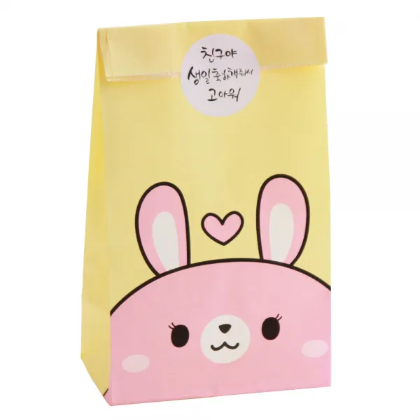 BOM 조이풀 하트토끼 각대봉투 30p + 생일 4종 문구 스티커 30p, 혼합 색상, 1세트