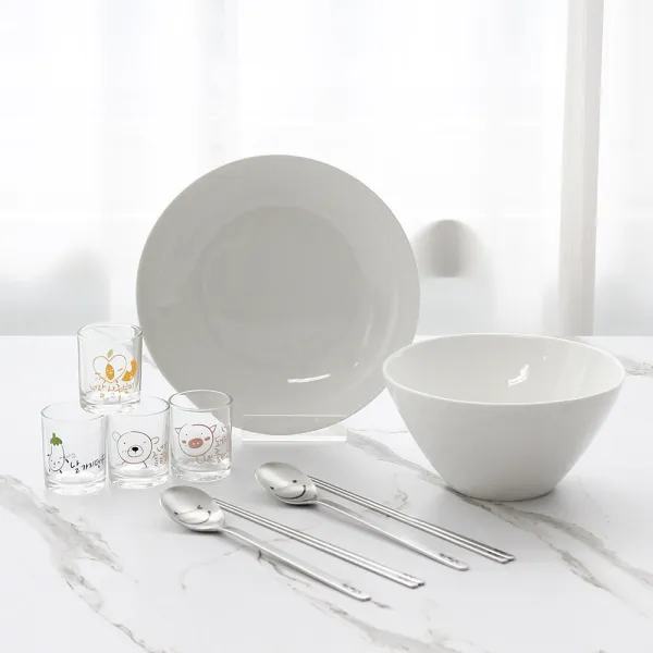 쓰임 라피네 야식세트 10p, 혼합 색상, 파스타볼 + 면기 + 소주잔 4p + 숟가락 2p + 젓가락 2p