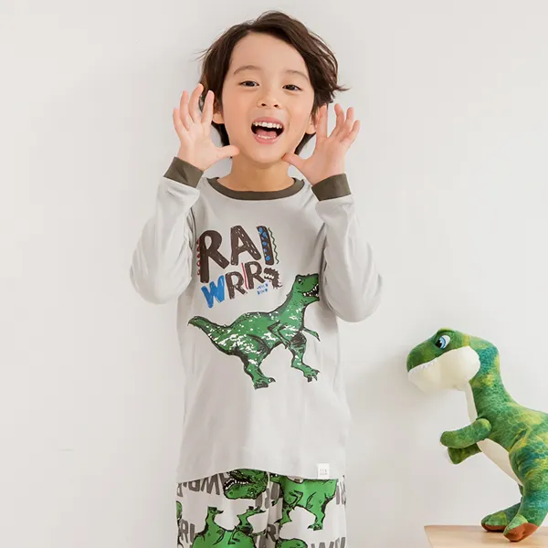 따솜 아동용 와일드디노 30수 후라이스 상하의 세트