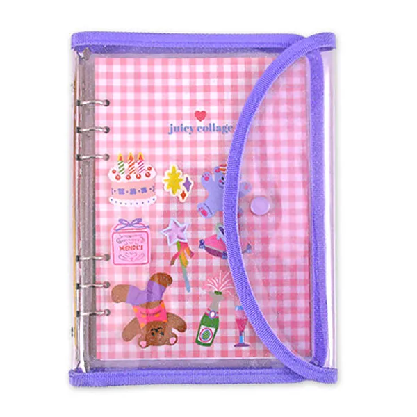 세컨드맨션 A5 6공 콜라쥬 다이어리 만년형 핑크 라벤더