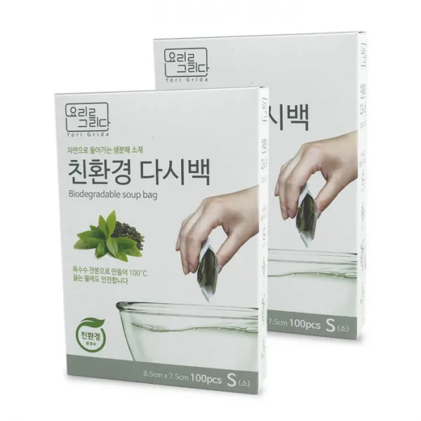 요리를그리다 친환경 다시백 S, 100개입, 2개