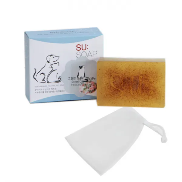 수솝 그린캣 스핑크스 캣닢 고양이비누 + 버블망, 100g, 1세트