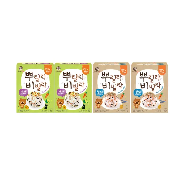 우리애들밥상 뿌릴락비빌락 후리가케 야채 20g x 2p + 멸치 20g x 2p 세트, 야채맛, 멸치맛, 1세트