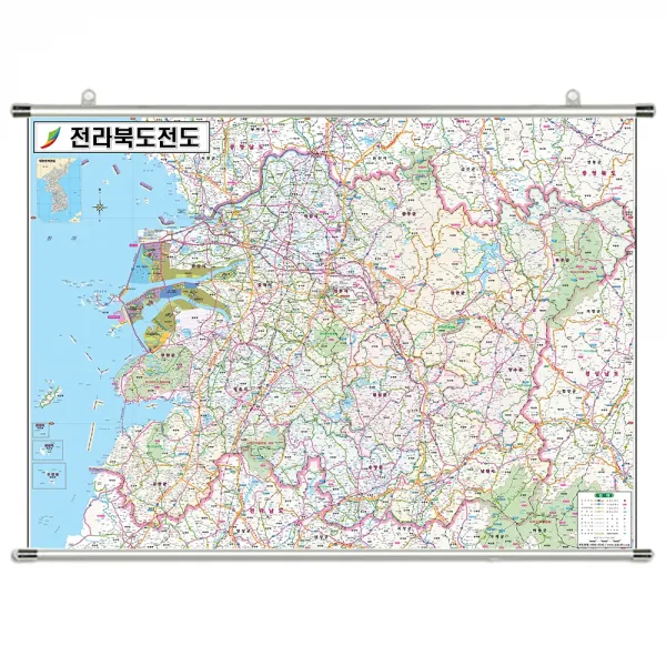 지도닷컴 전라북도전도 족자형 110 x 78 cm + 전국행정도로지도, 1세트