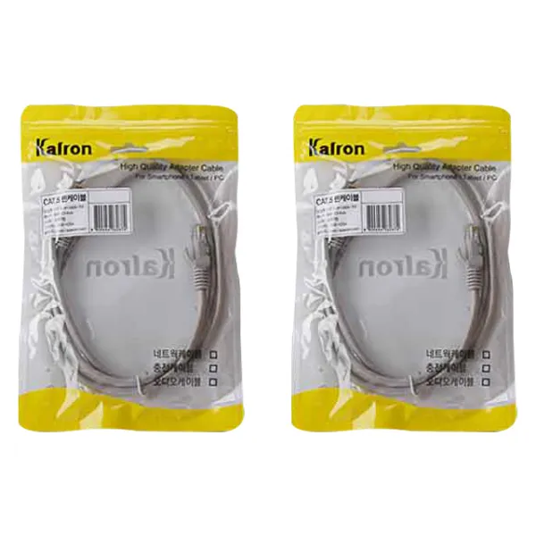 칼론 CAT6E 3m 랜선 랜케이블, 그레이, 2개