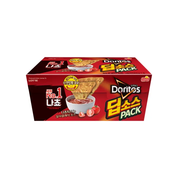 도리토스 나쵸치즈맛 딥소스팩 치즈앤살사, 85g, 12개