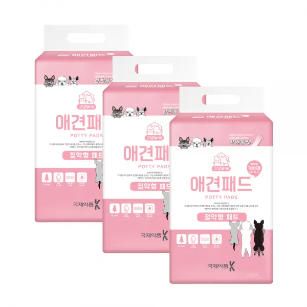 국제약품 그냥싸개 애견 배변패드 절약형 100매, 3개