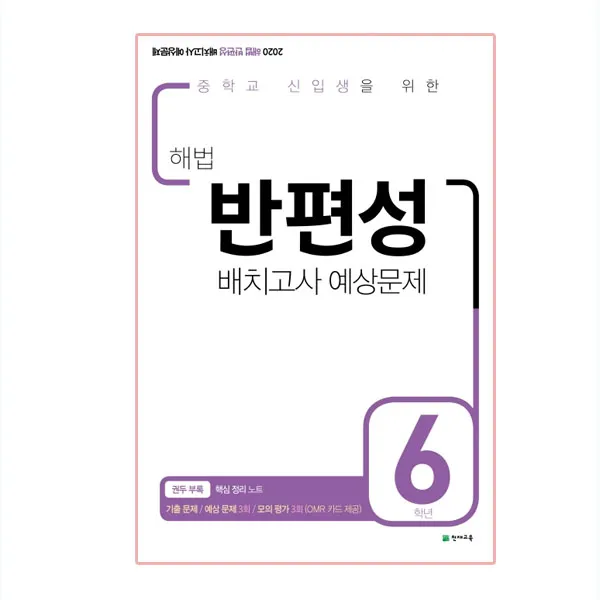 2020 해법 반편성 배치고사 예상문제 6학년 8절, 천재교육